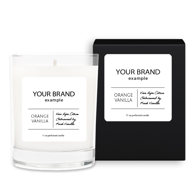 White Label Candle with Black Box